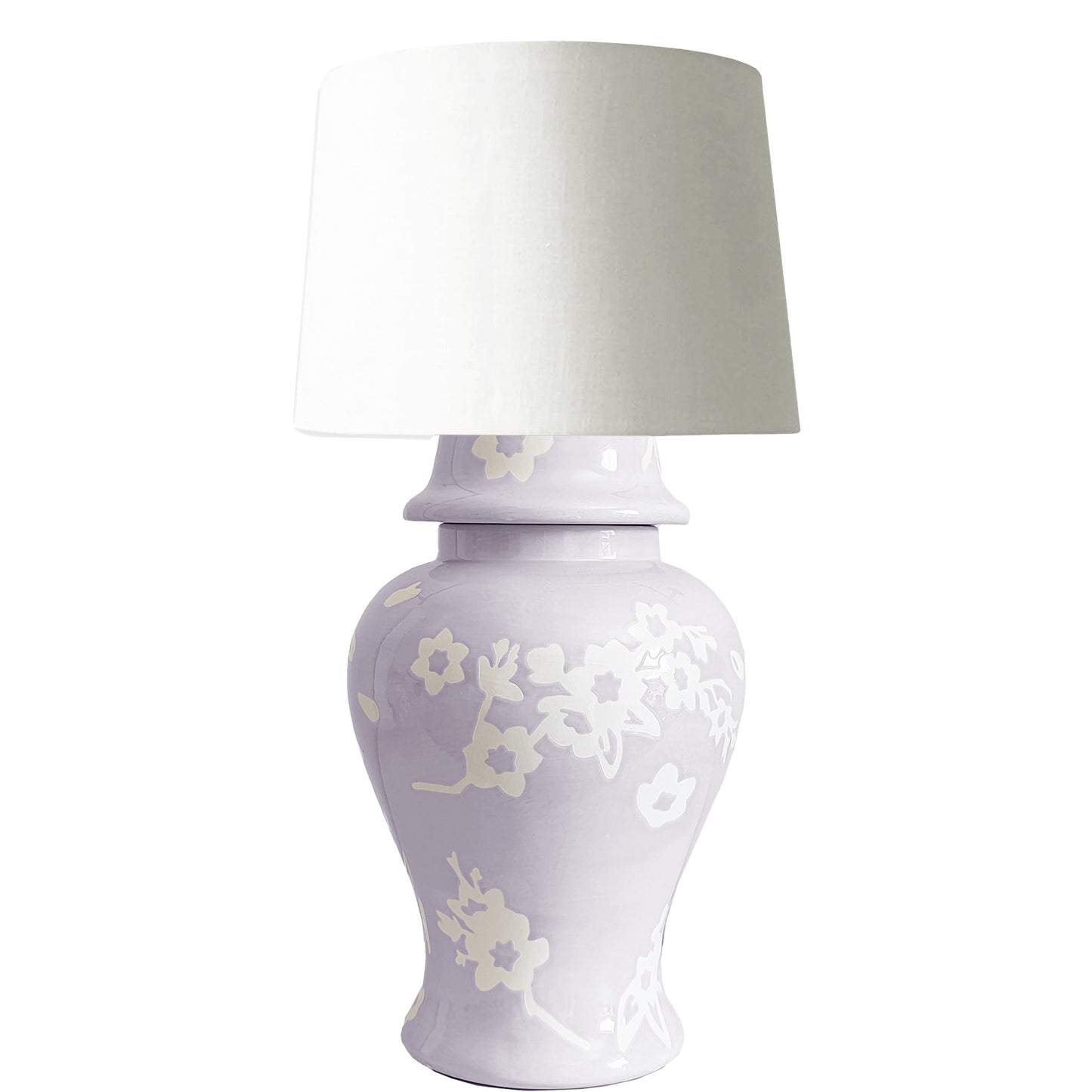 Sakura Ginger Jar Lamp in Light Lavender