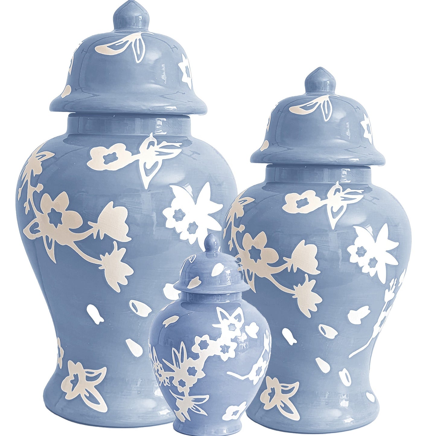 Sakura Ginger Jars in Serenity Blue