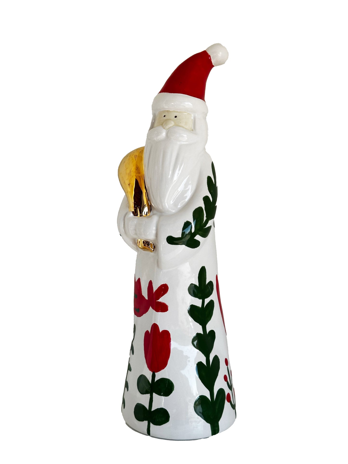 LIMITED! Hand Painted Scandinavian Santa with 22K Gold Accents