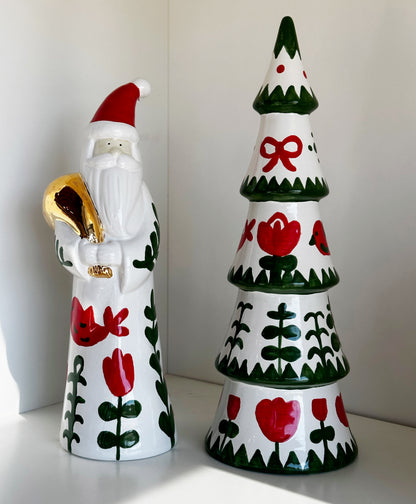 LIMITED! Hand Painted Scandinavian Santa with 22K Gold Accents