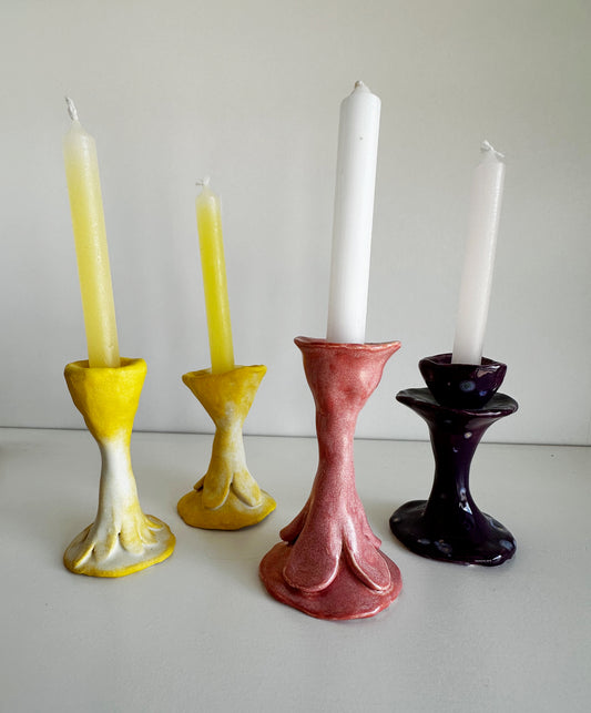 Tiny Stoneware Candlestick Holder | Jessica Walker