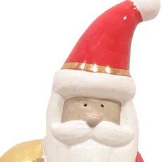 LIMITED! Hand Painted Scandinavian Santa with 22K Gold Accents