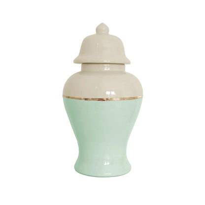 Two Tone Color Block Ginger Jar- The Greens