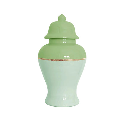 Two Tone Color Block Ginger Jar- The Greens