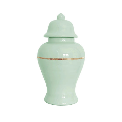 Two Tone Color Block Ginger Jar- The Greens