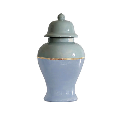 Two Tone Color Block Ginger Jar- The Blues