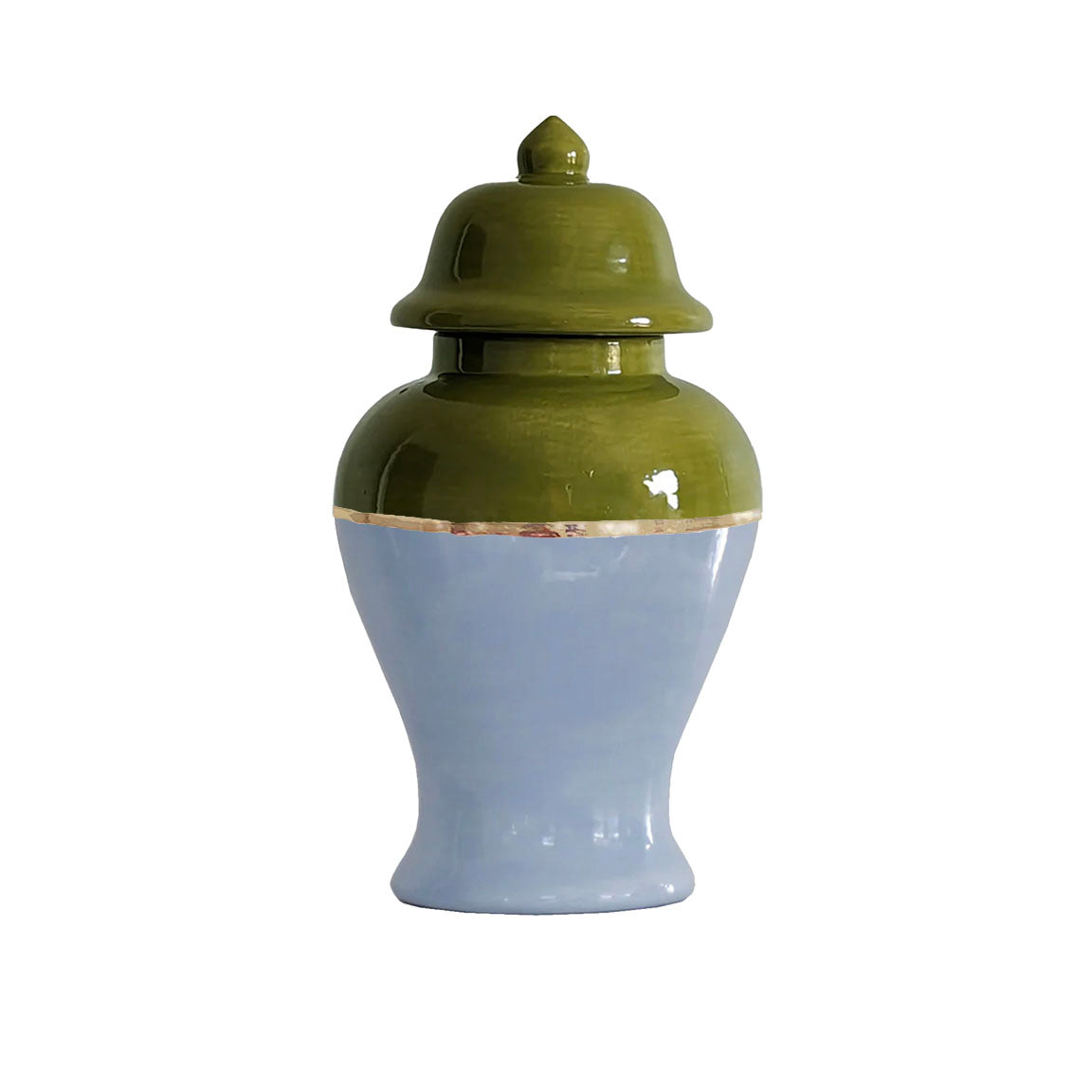 Two Tone Color Block Ginger Jar- The Blues