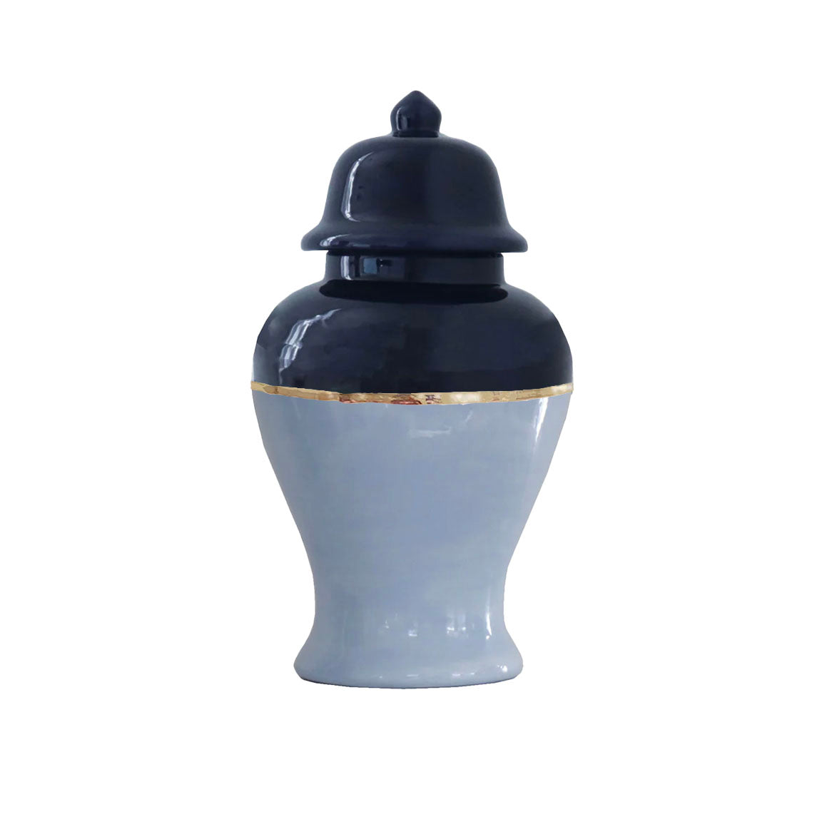 Two Tone Color Block Ginger Jar- The Blues