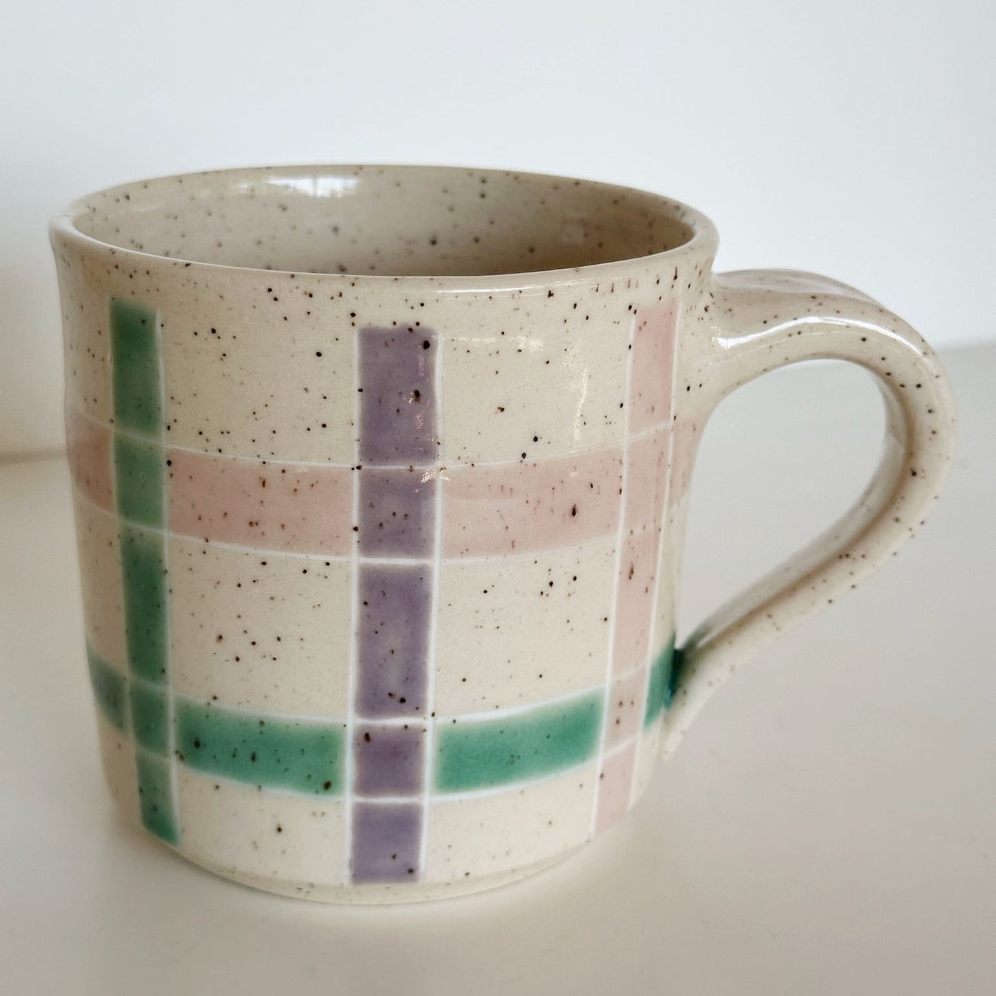 Pastel Plaid Mug | KH Pottery