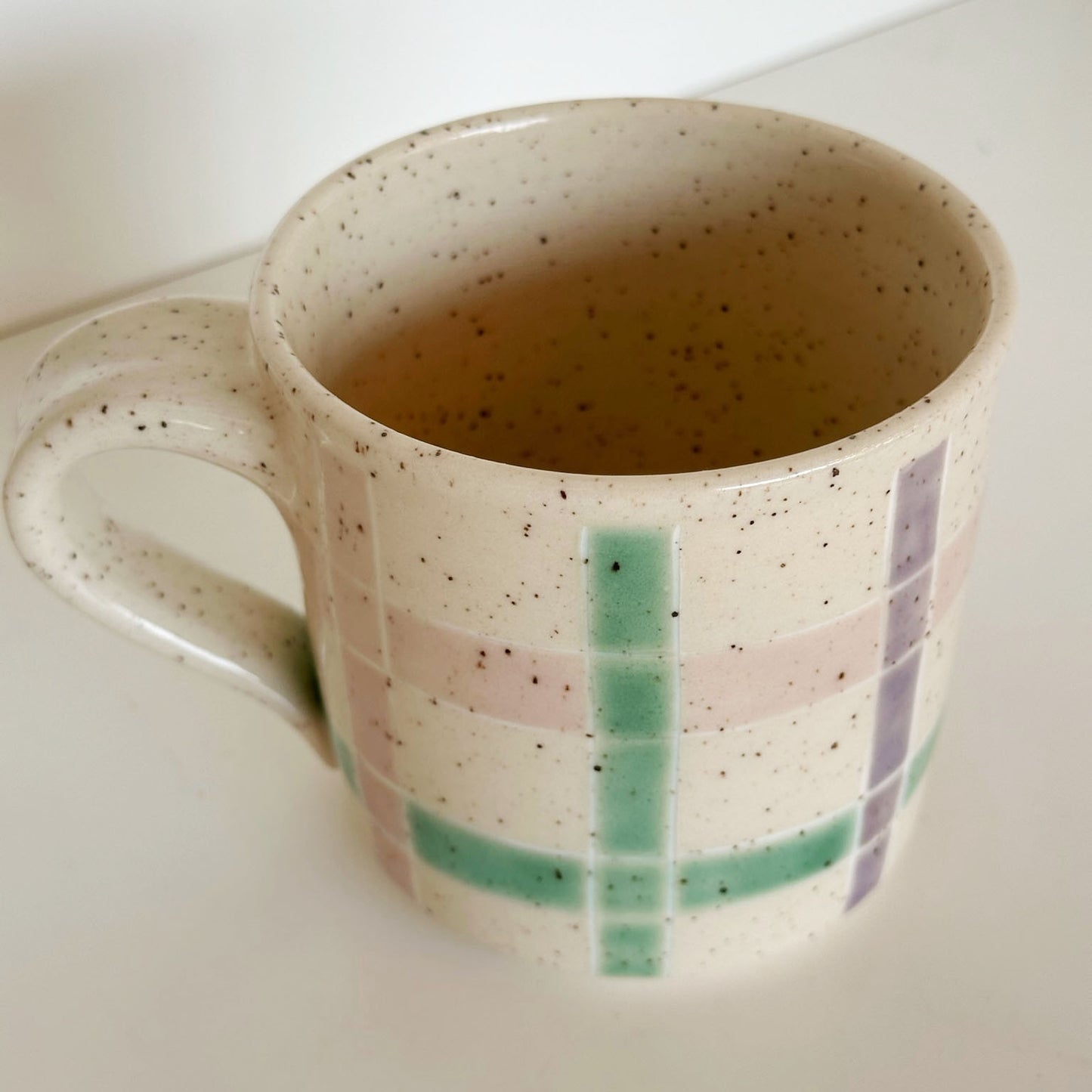 Pastel Plaid Mug | KH Pottery