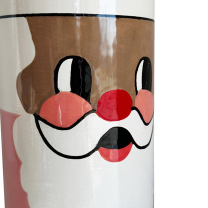 Smiling Santa Column Vase