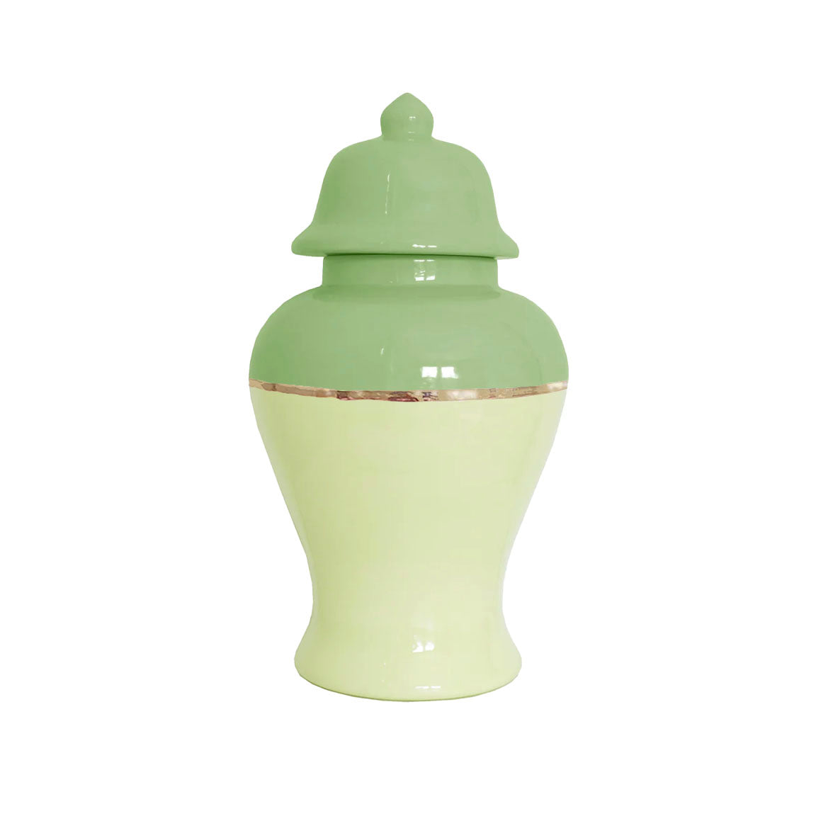 Two Tone Color Block Ginger Jar- The Greens