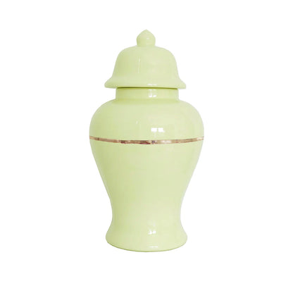 Two Tone Color Block Ginger Jar- The Greens