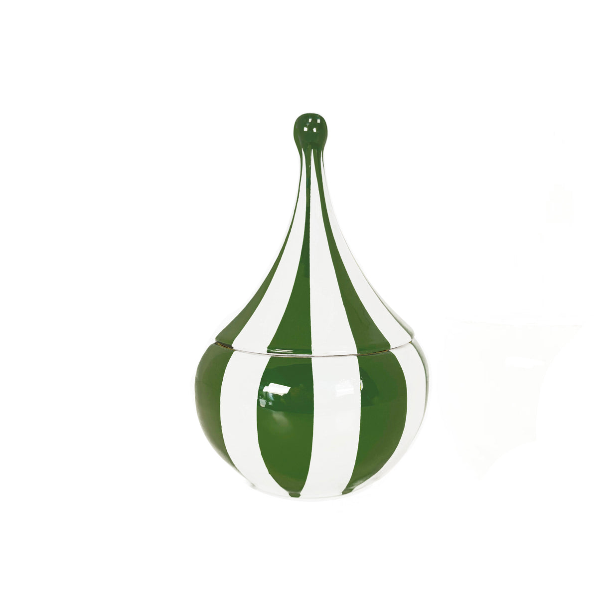 Big Top Stripes Teardrop Jars in Christmas Pine