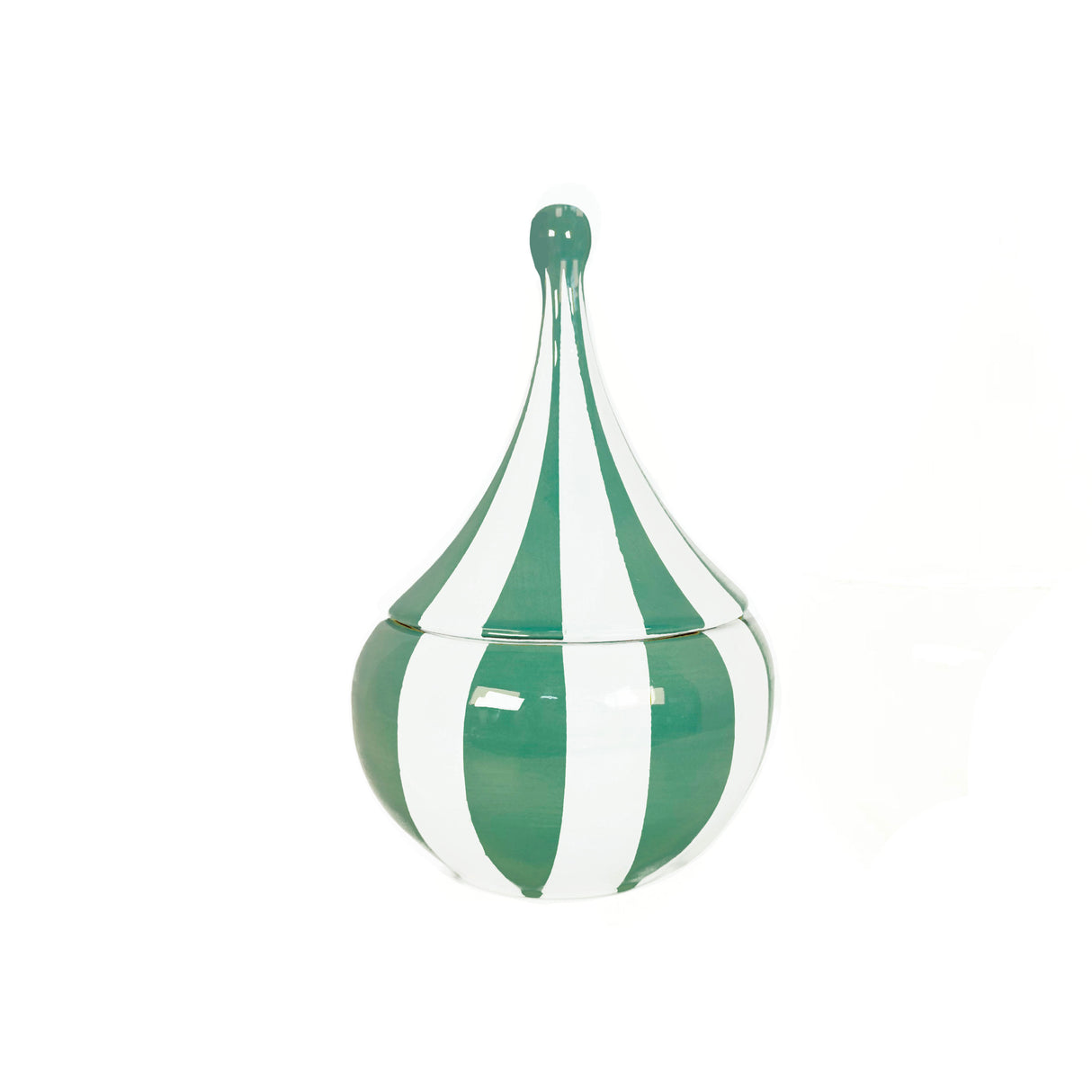 Big Top Stripes Teardrop Jars in Kitchen Jade