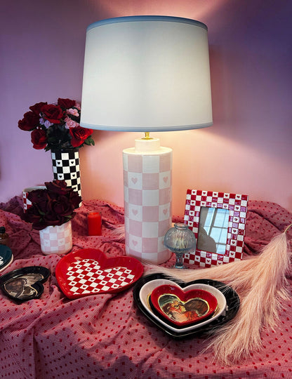 Checkered Heart Column Lamp | Wholesale