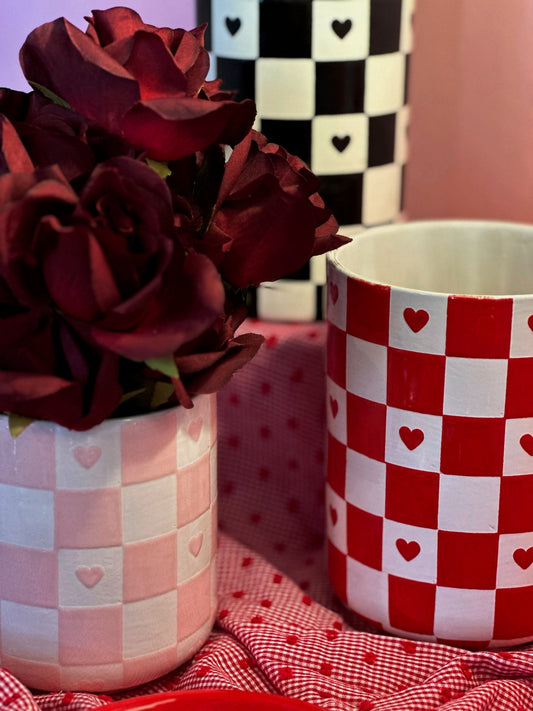 Checkered Heart Vase | Wholesale