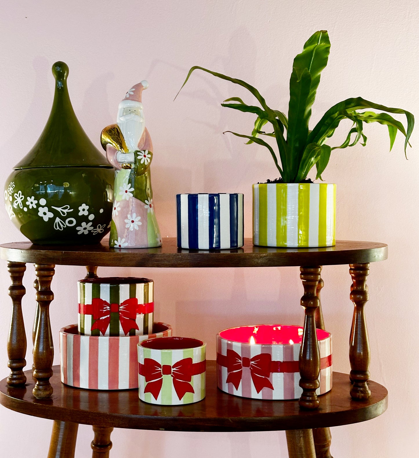 Big Top Stripes Handpoured Candle & Vase