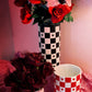 Checkered Heart Vase