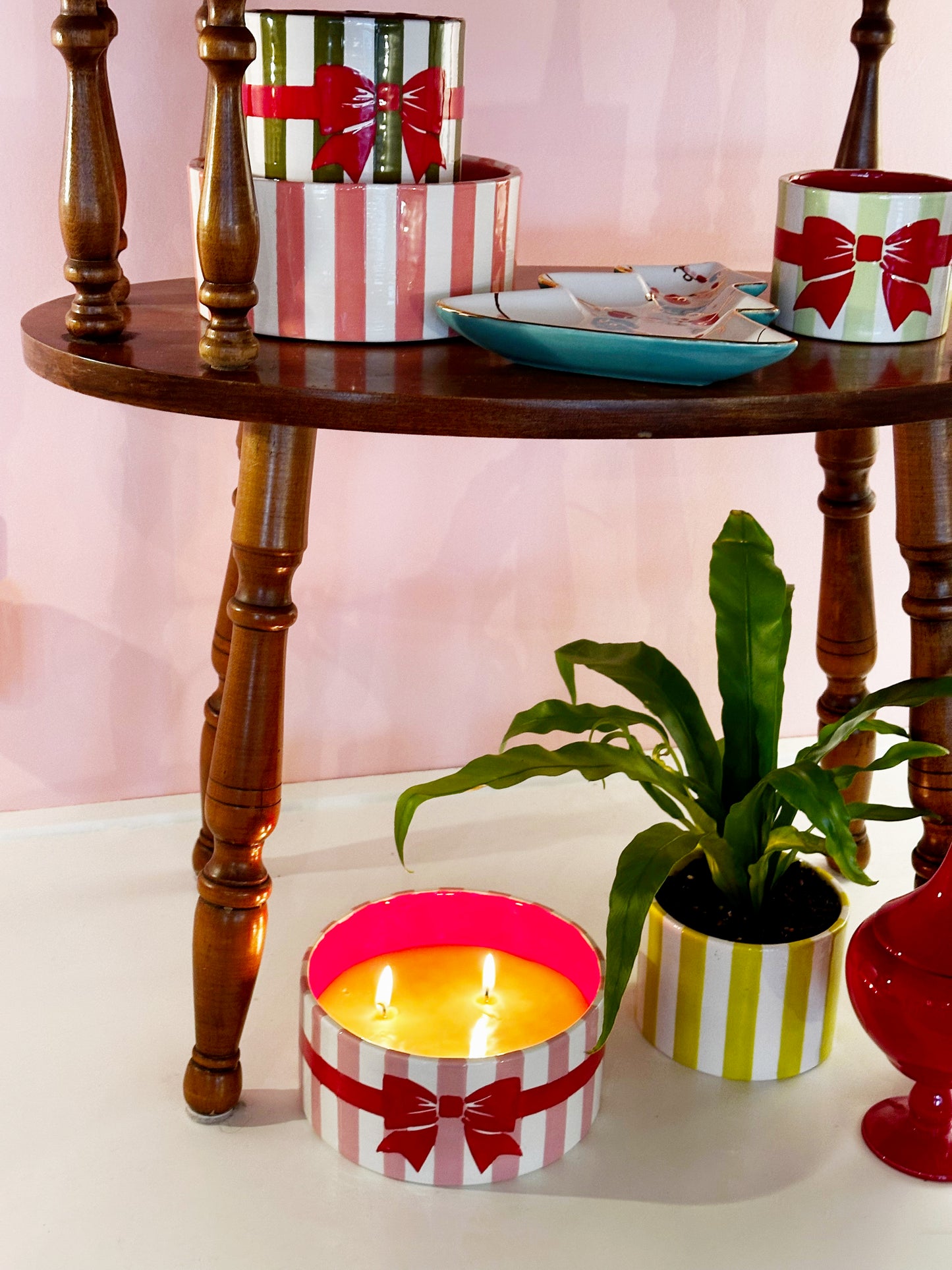 Big Top Stripes Handpoured Candle & Vase