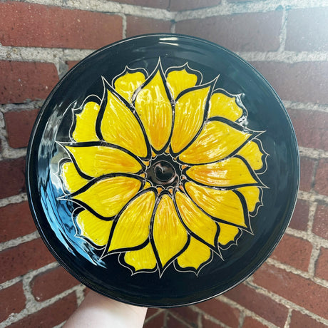 Carved Sunflower Shallow Bowl | Cindy Walker Davidson