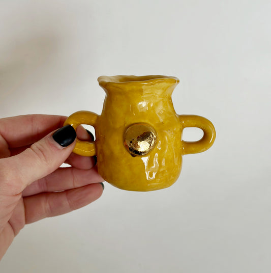 Mini Ceramic Vase with 22k Gold Button | Jessica Walker