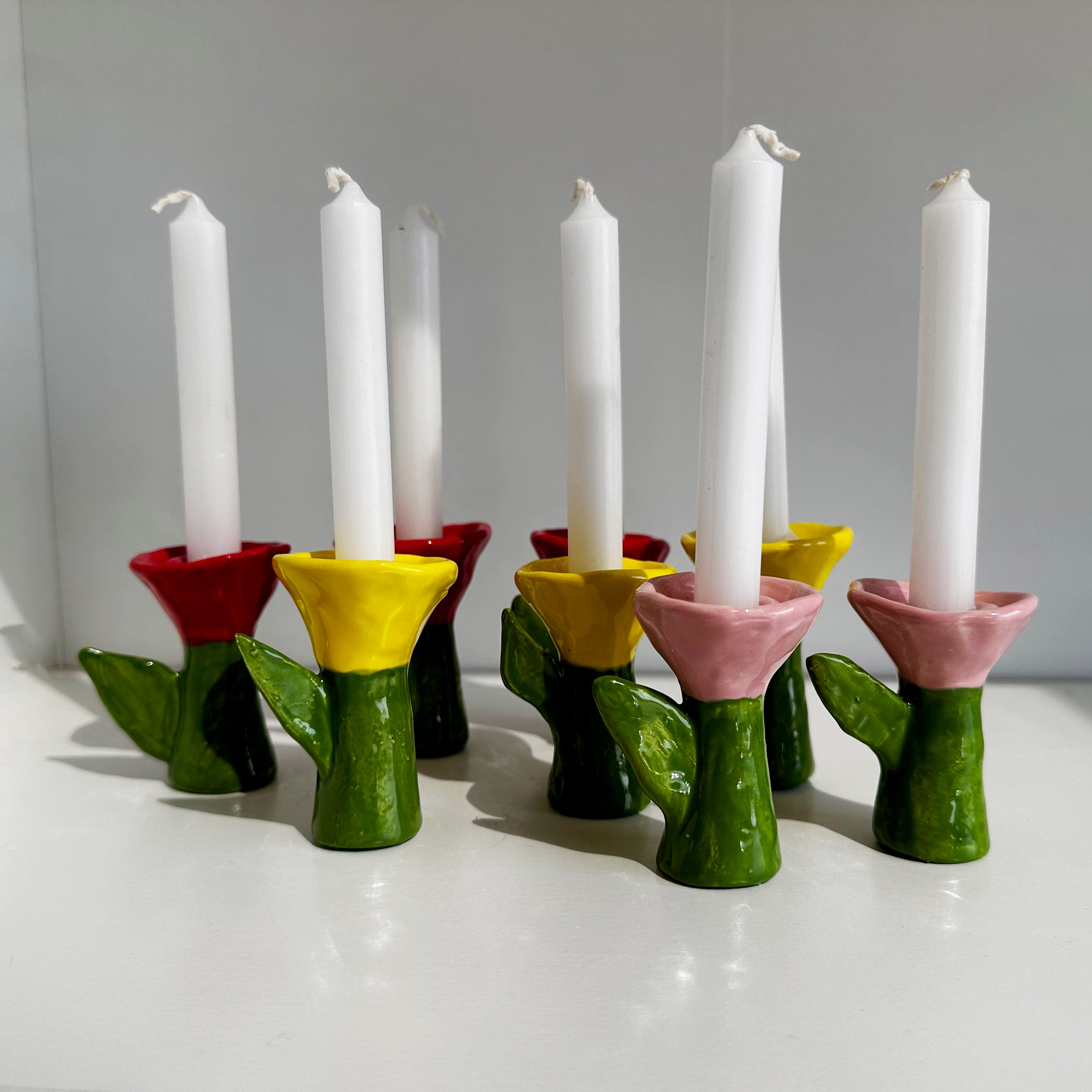 Mini Tulip Candle Holders | Jessica Walker – Ruby Clay Company