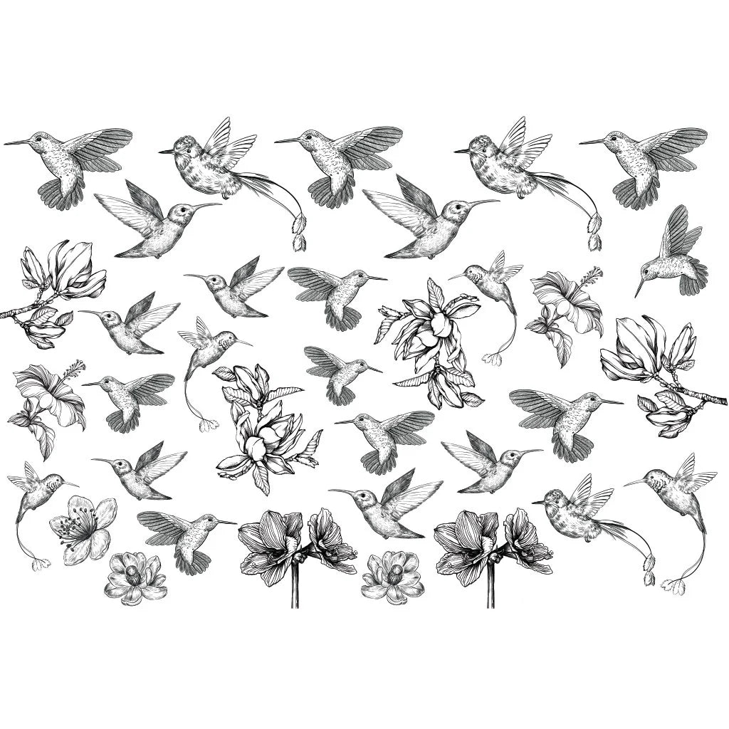 Hummingbird Underglaze Transfer