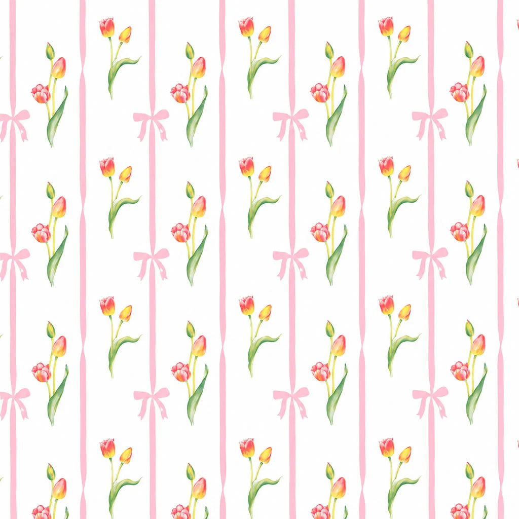 Ribbon Tulips Underglaze Transfer