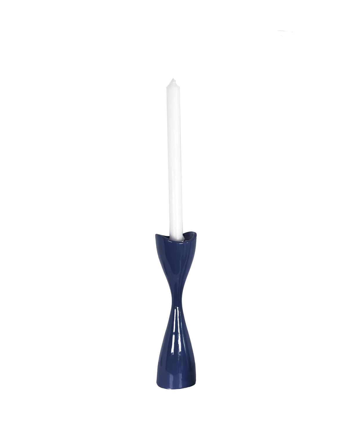 Tulip Candlestick Holders in Vintage Blue Jeans