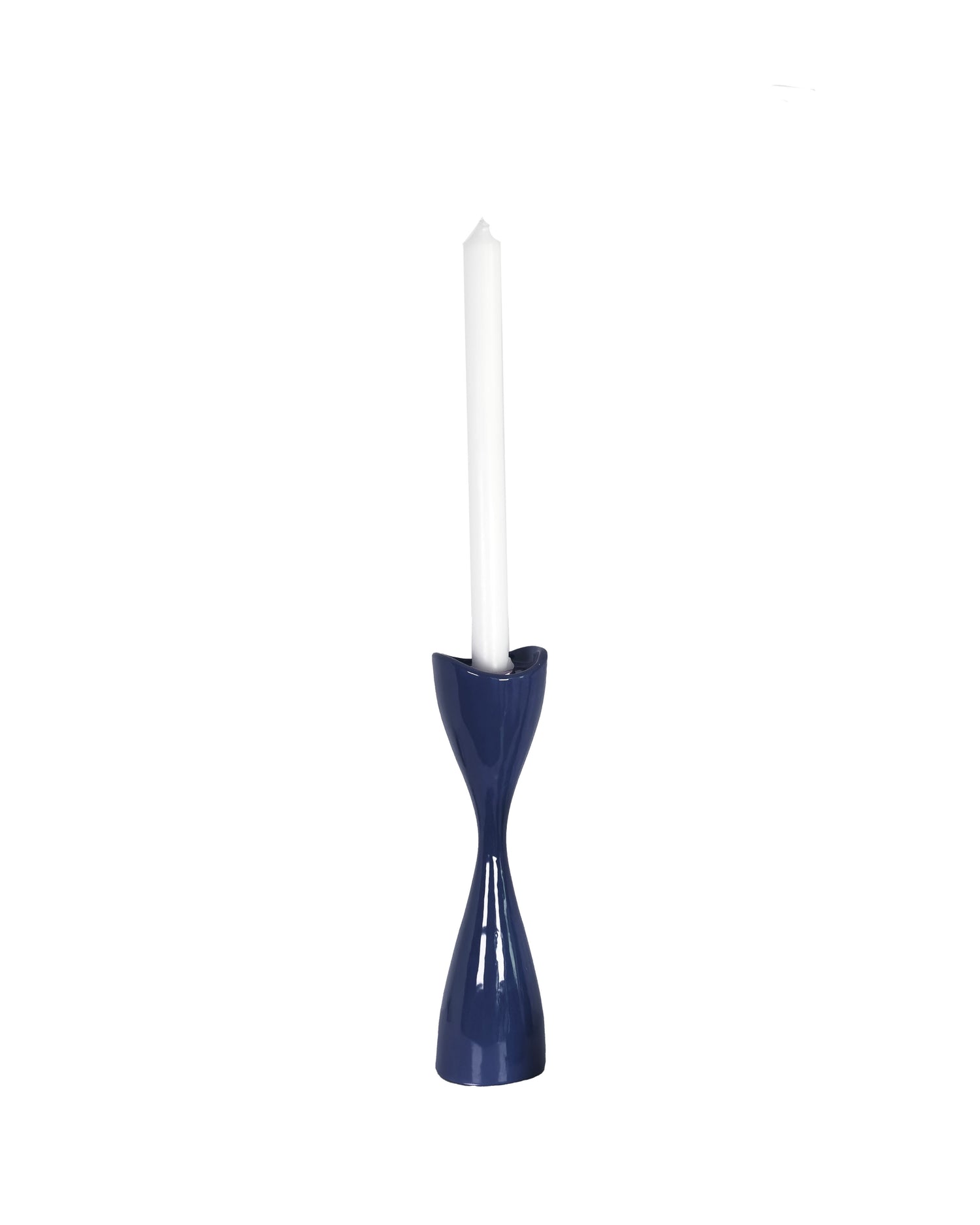 Tulip Candlestick Holders in Vintage Blue Jeans