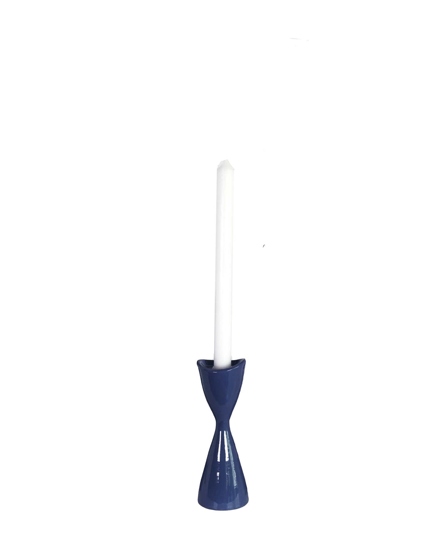 Tulip Candlestick Holders in Vintage Blue Jeans