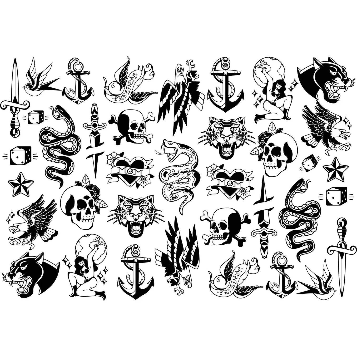 Vintage Tattoo Underglaze Transfer