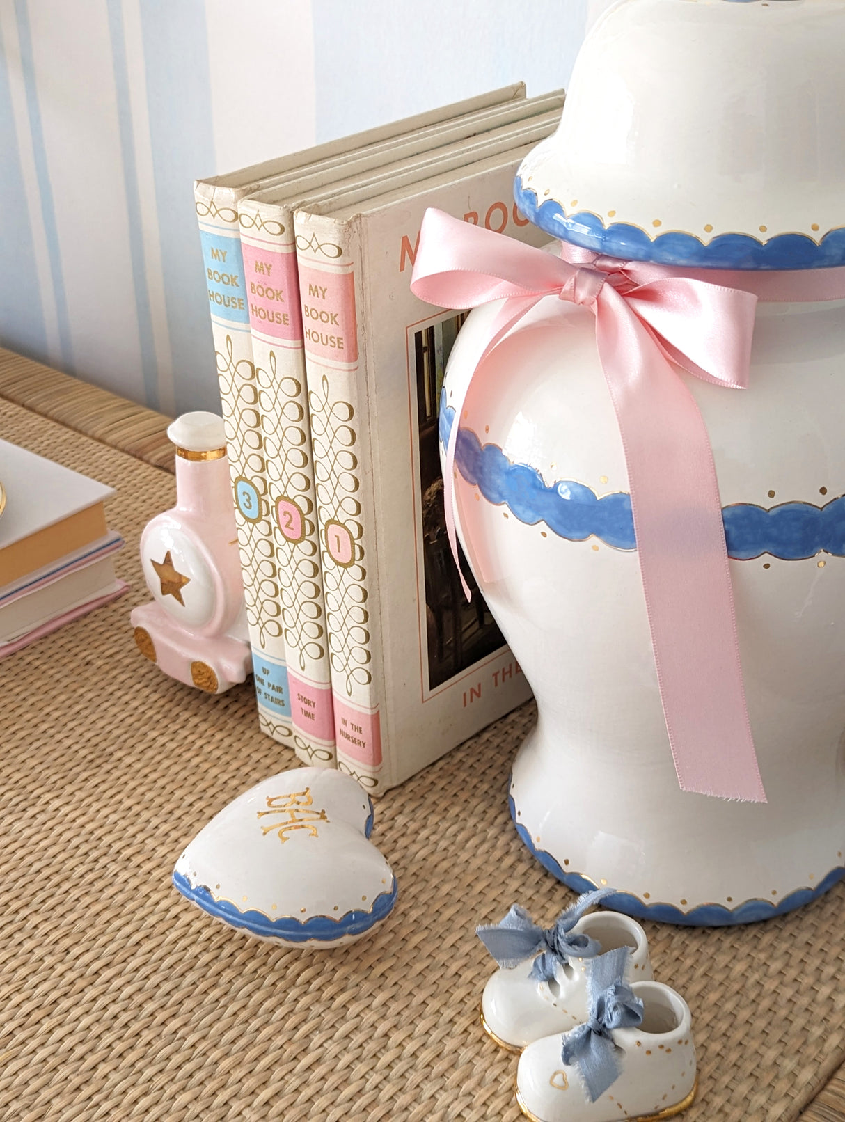 Scallop Ginger Jars in French Blue