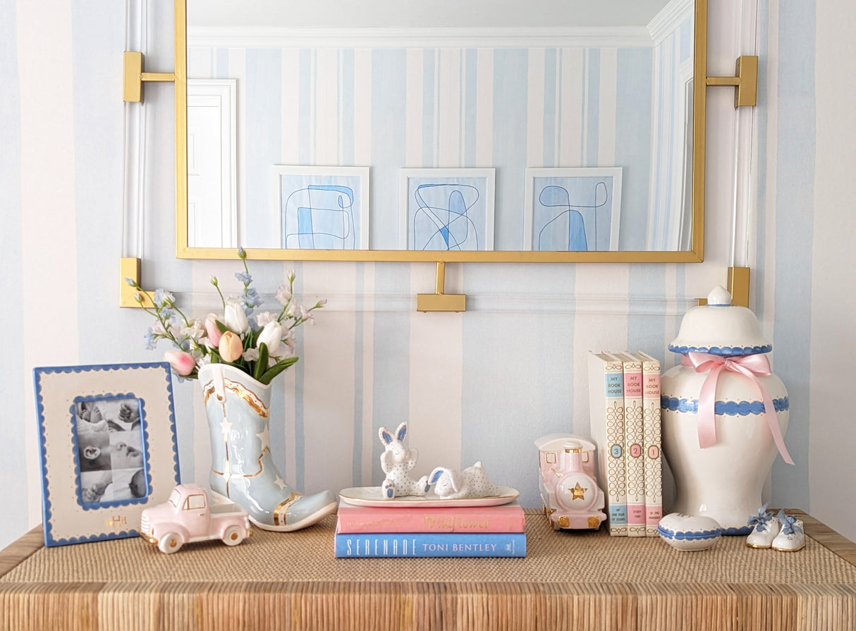 Scallop Ginger Jars in French Blue