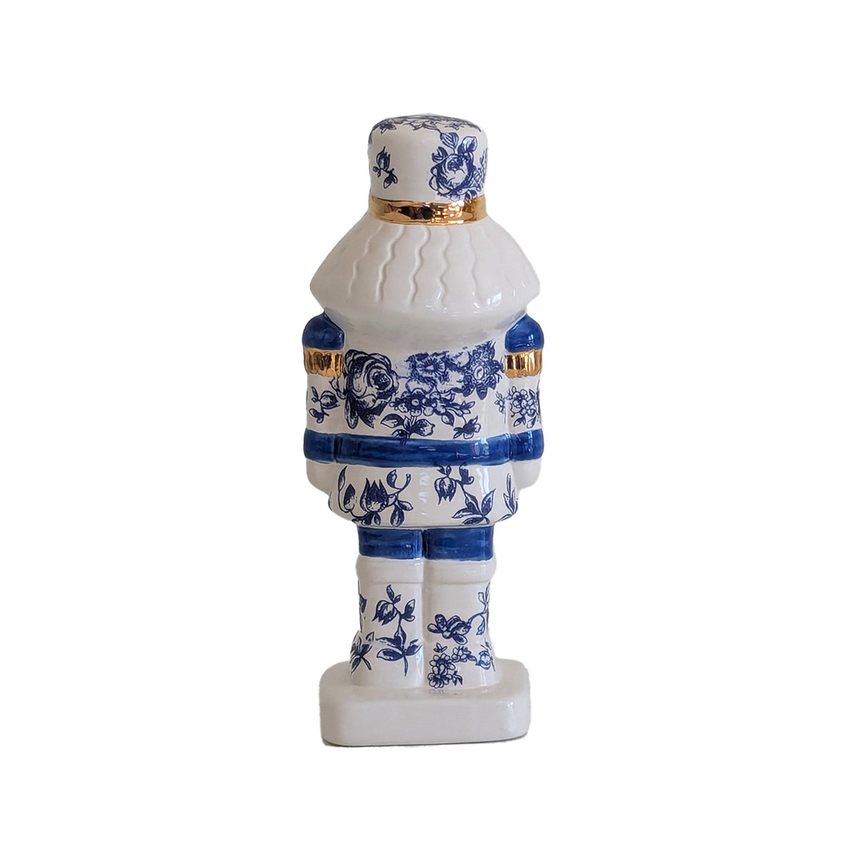 Blue and White Toile Nutcracker with 22K Gold Accents