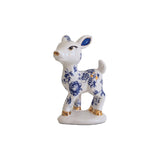 Retro Reindeer Baby in Blue and White Toile