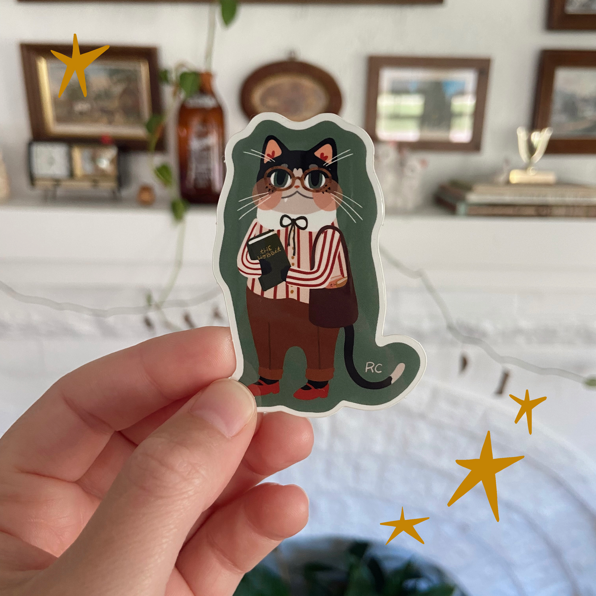 Book Cat Sticker | Rachele Cromer