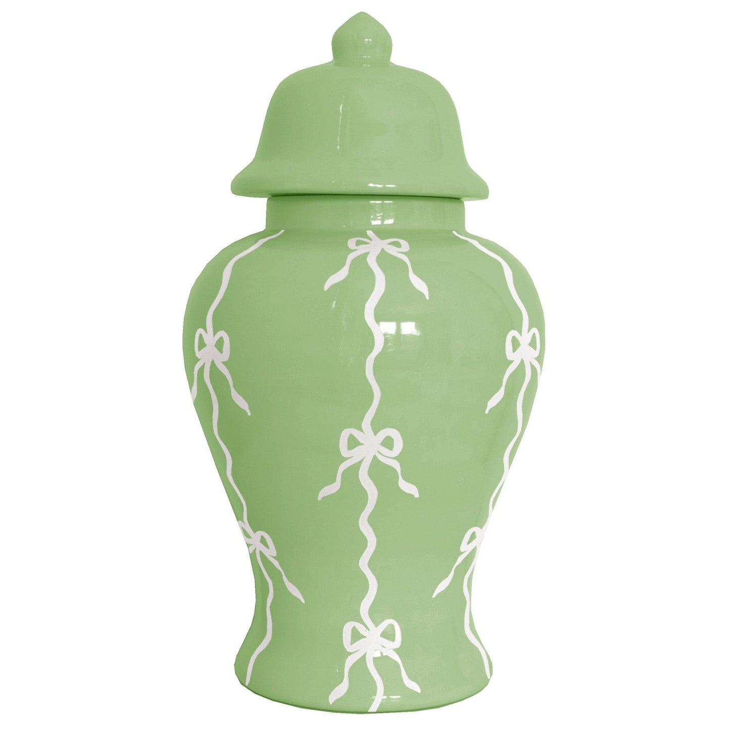 Bow Stripe Ginger Jars in Cabbage Patch Green | Wholesale