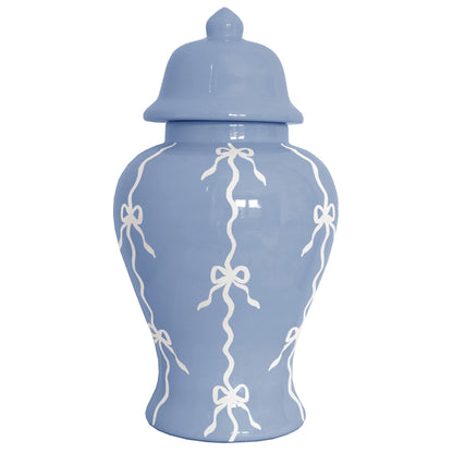 Bow Stripe Ginger Jars in French Blue | Wholesale