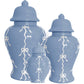 Bow Stripe Ginger Jars in French Blue | Wholesale