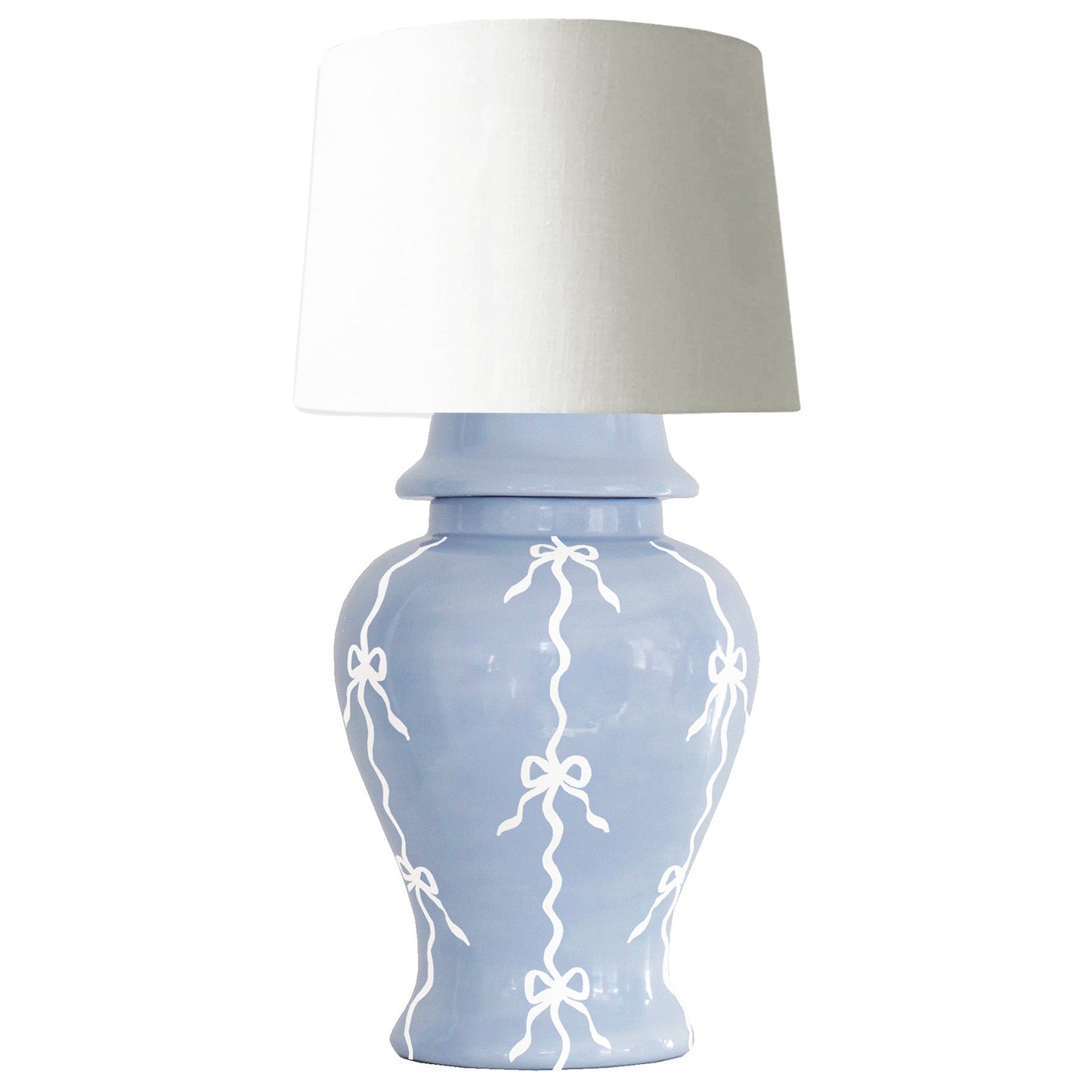 Bow Stripe Ginger Jar Lamp in Serenity Blue | Wholesale