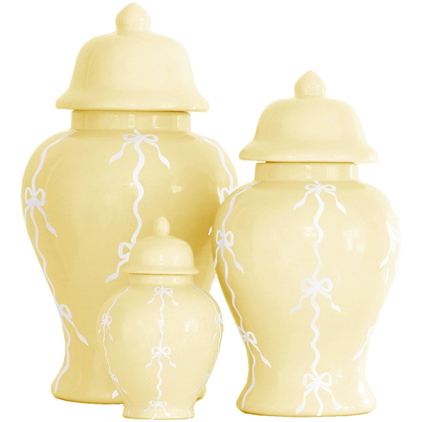 Bow Stripe Ginger Jars in Lemon Sorbet | Wholesale