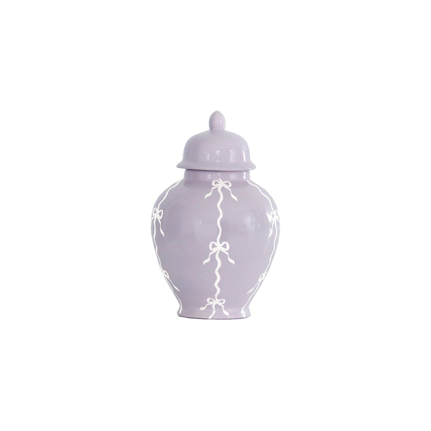 Bow Stripe Ginger Jars in Light Lavender | Wholesale