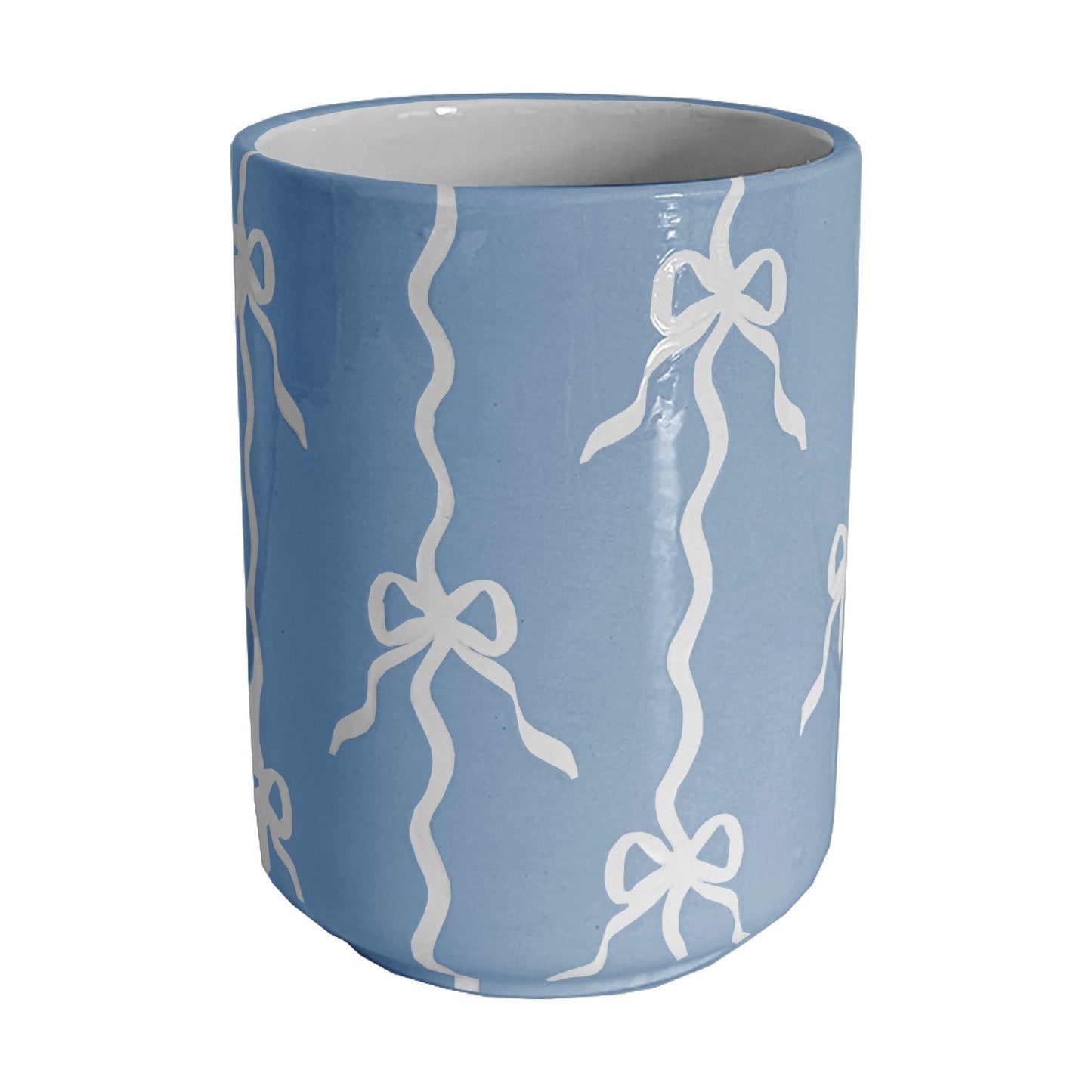 Bow Stripe Large Vase/ Utensil Holder | Wholesale