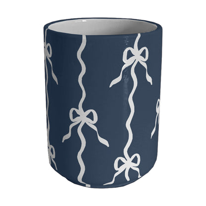 Bow Stripe Large Vase/ Utensil Holder | Wholesale