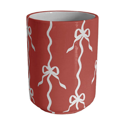 Bow Stripe Large Vase/ Utensil Holder | Wholesale