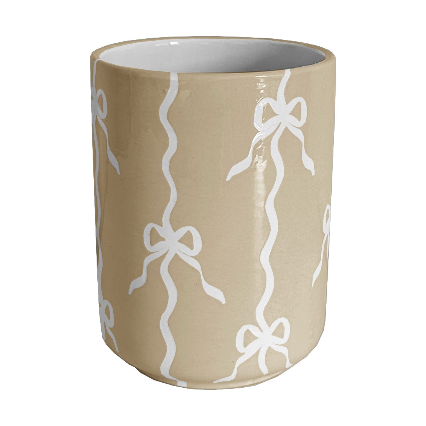 Bow Stripe Large Vase/ Utensil Holder | Wholesale