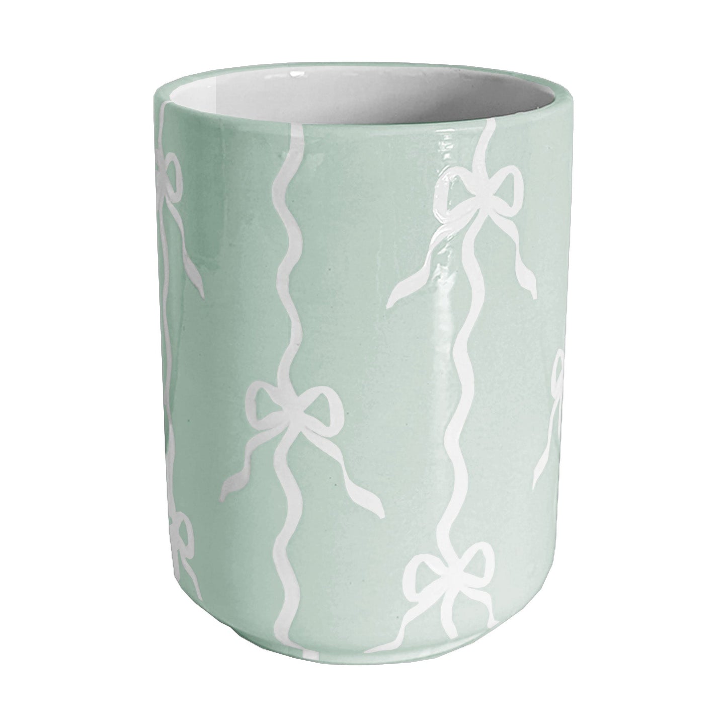 Bow Stripe Large Vase/ Utensil Holder | Wholesale