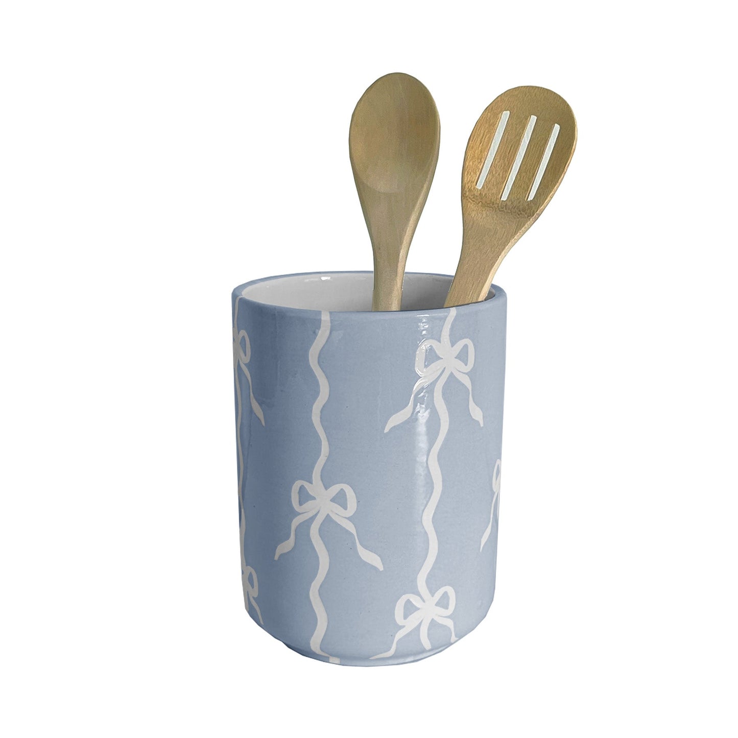 Bow Stripe Large Vase/ Utensil Holder | Wholesale